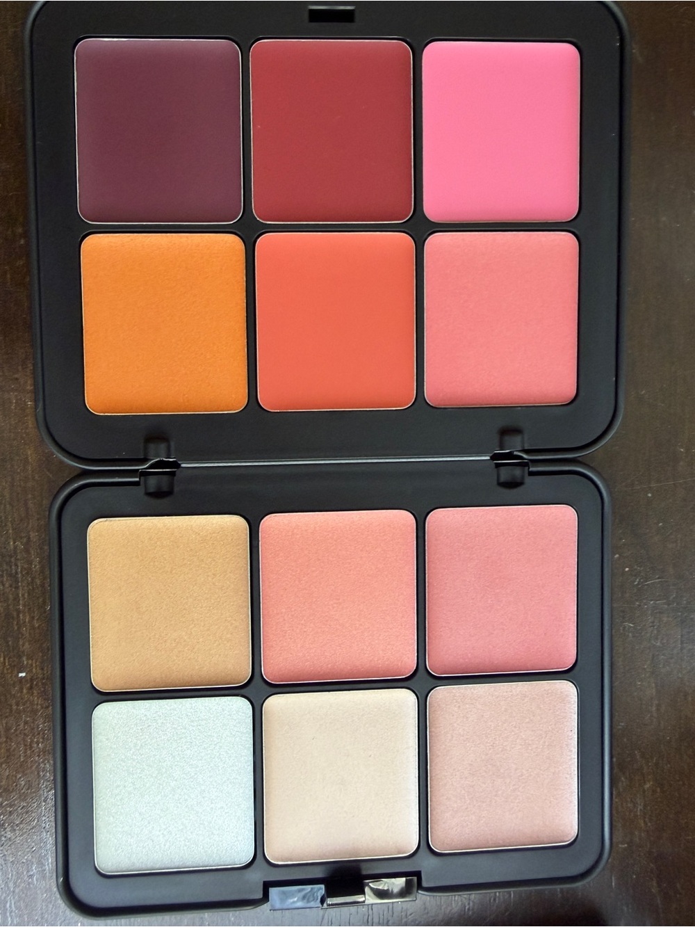 Blush & Highlight Palette - Pink, Coral, Peach, Gold Shades